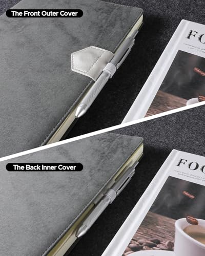 Magnetic Leather Bookmarks with Pen Holder Vegan Leather Book Marks Gifts for Reading Book Lovers Notebook Travelers (Silver-2PC) - color: Silver-2pc