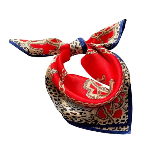 100% Mulberry Silk Neck Scarf for Women Square Neckerchief – 21 inch - color: Red