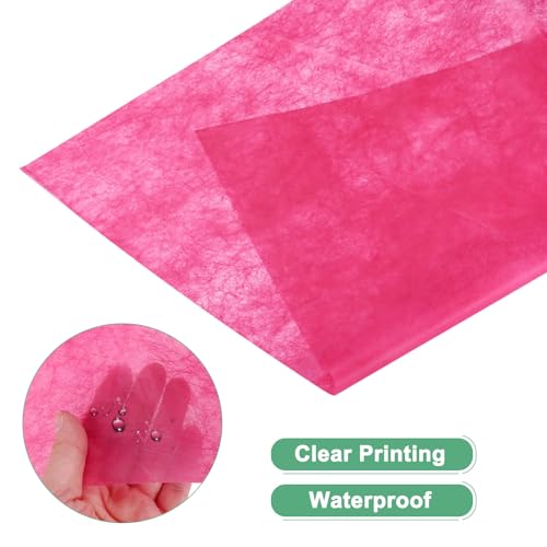 M METERXITY 76-Sheet Korean Cotton Wrapping Flower Paper, 11.8 Inch/ 30cm Waterproof Floral Wrapping Cotton Paper for Bouquets/Gift Packaging [Hot Pink] - color: Hot Pink