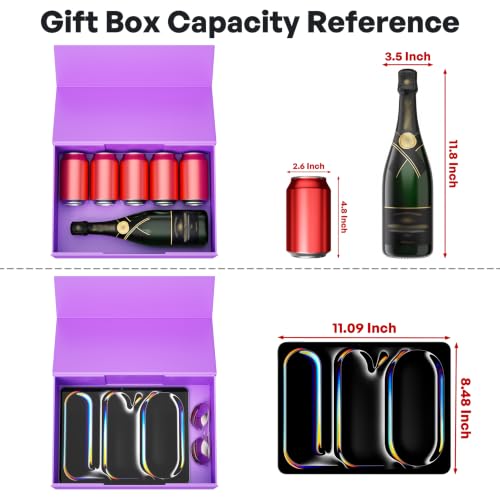 RYDDOY Purple Gift Box, 13.8x9.5x4.3'' Large Gift Boxes with Lids - color: Purple, size: 13.8 x 9.5 x 4.3 Inch