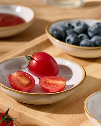 famiware Soy Sauce Dish, 2.1oz Dipping Bowl Set of 6, Cappuccino White - color: Cappuccino White, size: 6pcs