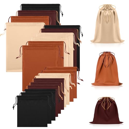 20 Pcs Satin Game Storage Bags for Women Men, S,M,L, Caramel Color - color: Caramel Color, size: S,M,L