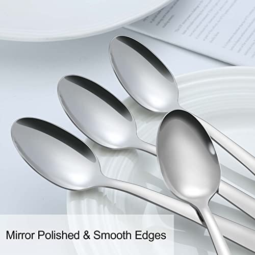 Pleafind 36 Pieces Teaspoons Set (6.2 inch), Spoon Silverware, Stainless Steel Tea Spoons, Mirror Polished Small Teaspoon, Dessert Spoons for Home, Kitchen, Restaurant, Dishwasher Safe - size: 36 Pcs 6.2'' Silver Teaspoons