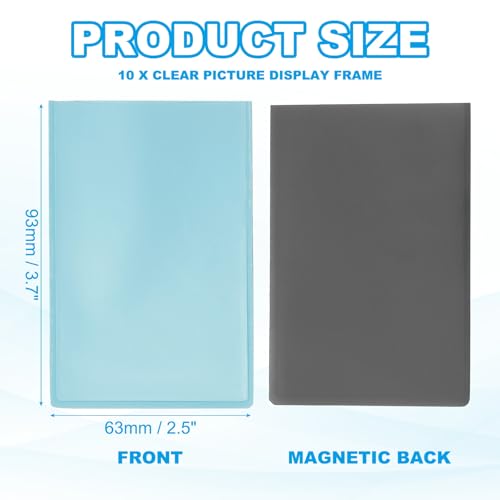 PATIKIL 2x3 Fridge Magnetic Frame, 10Pcs Mini Picture Frames Photo Frame Instant Film Small Picture Holder for Fujifilm Refrigerator, Blue - color: Blue