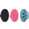 INNERNEED Food-Grade Soft Silicone Body Scrubber Shower Brush, Pack of 3 - color: (Set) Dark Green+pink+black
