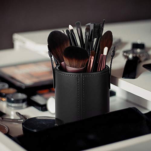 Narwey Makeup Brush Holder Travel Brushes Case Bag Cup Storage Dustproof for Women (Black) - color: Black