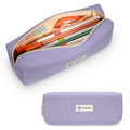 FINPAC Pencil Case, Corduroy Aesthetic Makeup Bag - color: Purple