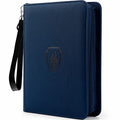 Fabmaker 4 Pocket Zip Card Binder, PU Trading Card Binder for 320 Cards - color: Navy Blue, size: 4 Pocket - 10.2" x 7.5"