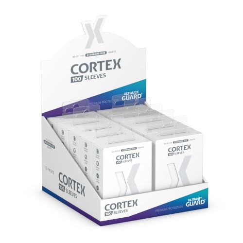 Ultimate Guard Cortex Outer Card Sleeves, 100 Standard Size TCG Sleeves, 66 x 91mm, White Back, Glossy Finish, No PVC & Acid-Free, High Clarity - color: White, size: Standard Glossy