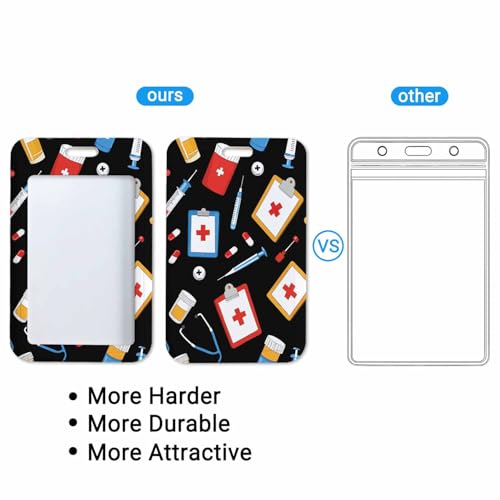 ID Holders for Badges Nurse Elements Badge Holder with Lanyard Clip for Women Nurse Teacher Student - color: Nurse Elements