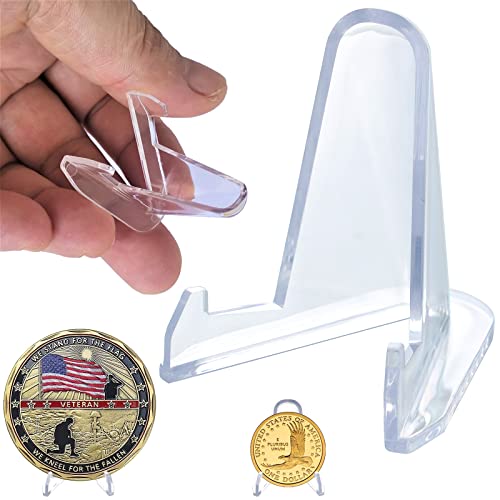Mini Acrylic Trading Card Stand for display, Thickened, 50 Pack 1.4 In Tall - size: 50 PCS / 1.4"