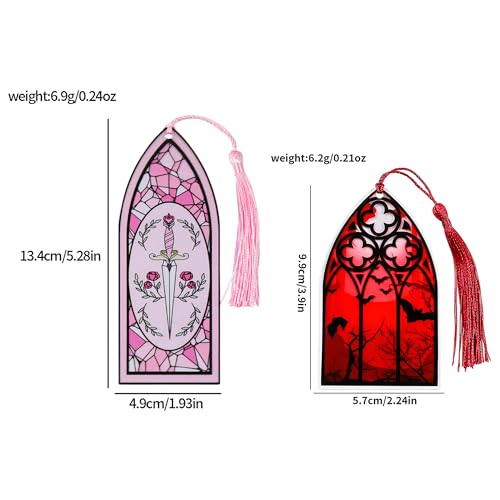ACOTAR Night Court Acrylic Bookmark Set, Dark Fantasy Page Markers - style: Dark