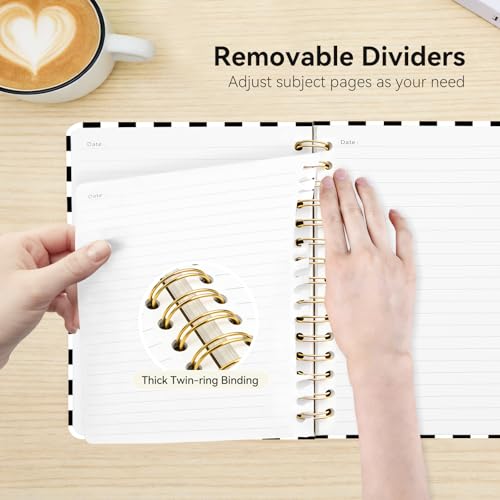 Lined Spiral Journal Notebook for Work,160 Pages,Black and White Checkered - color: Black and White Checkered Pattern