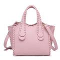 JEN & CO. Marla Whipstitch Satchel Bag, Crossbody Shoulder Purse for Women - color: Mauve