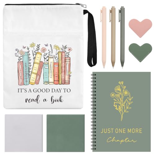 9 Pcs Book Lovers Gift for Women Bookworm Work School Office Gifts,Green - color: Green