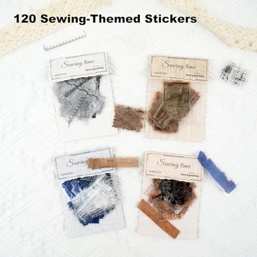 120 Pcs Sewing Stickers for Scrapbooking and Journaling - color: Sewing Moments