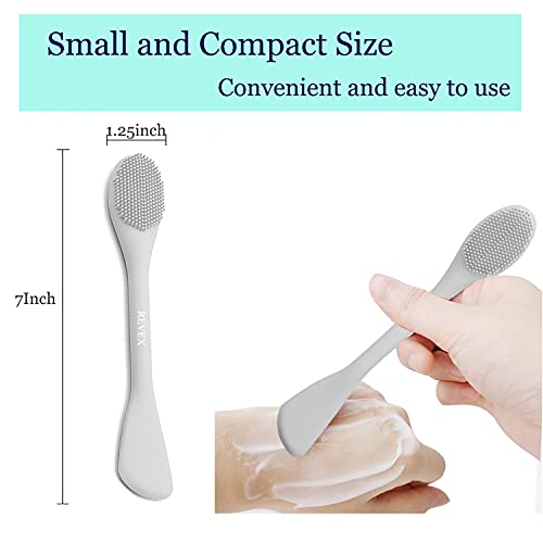 REVEX Pore Cleaning Brush,Face Scrubber,Exfoliating Pore Scrubber,Silicone Face Mask Applicator,Mask Applicator Tool for Facial Mud,Face Brush for Women Men. (Sky Blue+Gray) - color: Sky Blue+Gray