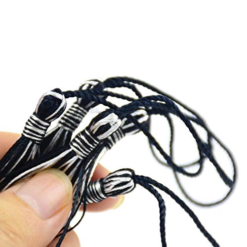 100Pcs 5 Inch Silky Bookmark Tassels for Jewelry, Souvenir(Black Silver) - color: Black&silver