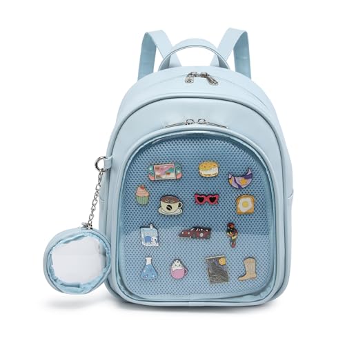 Aesthetic Kawaii Ita Backpack Pin Display Cute Purse For Anime Pins - color: Blue