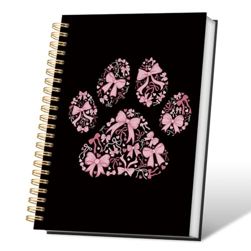 VONTP Coquette Pink Bow Dog Spiral Notebook, 5.5x8.3 Inch - color: 005-Dog