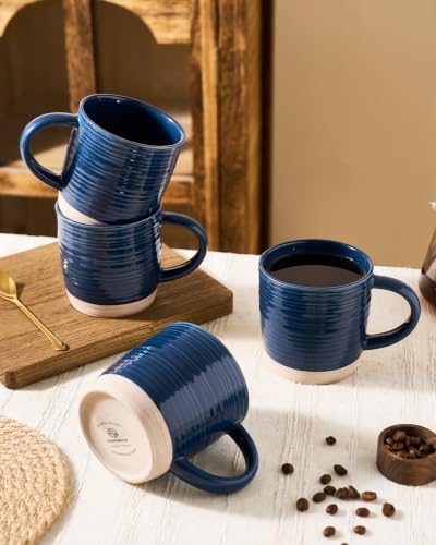 famiware Coffee Mugs Set of 8, 13 oz Mug Set, Ceramic Cup Set with Handle - color: Constellation-Abysses Blue, size: 8 Count (Pack of 1)