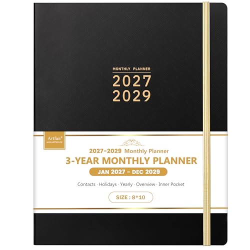 Artfan 2027-2029 Monthly Planner - 3 Year Planner 2027-2029, 8" x 10"