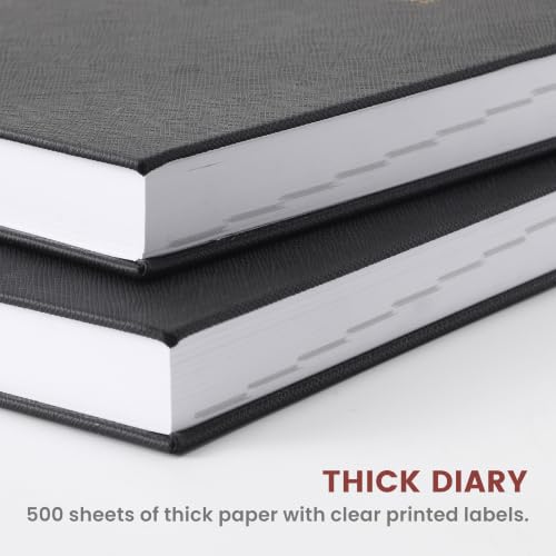 2027 Diary - Diary Full Page Per Day, Daily Planner 2027 - color: Black (2026-2027)