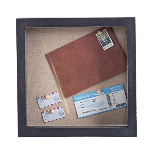 Freezing point Shadow Box Frame 10x10 Shadow Box Display Case Picture Frame with Linen Back Memorabilia Awards Medals Storage Wedding Flower Memory Box for Keepsake Black Large Deep Pin Board - color: Black, size: 10×10