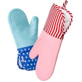 Kitchen Mama UltraShield Silicone Oven Mitts, USA Flag - color: American Flag