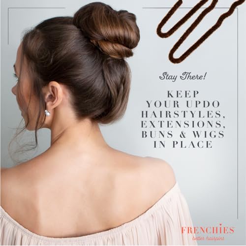 Frenchies Velvet Coated French Hair Pin, Non Slip, 20 Count, Brown - color: Brown
