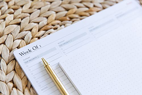 Notsu Dot Grid Desk Notepad, 2 Pack | Tear-Off Landscape Note Pad for Desk - size: 5.5" x 8.5", style: Dot Grid