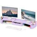 Spacrea Dual Monitor Stand Riser with Drawer and 2 Pen Holders - color: Purple