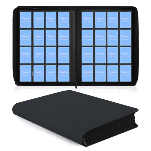 16 Pocket Zip Card Binder, 1024 Pockets Trading Card Binder with Side Loading Pockets, Water-Resistant Diamond-Textured Cover, Large 16 Slot Card Binder for TCG & Sports Cards - color: Black, size: 16-Pocket