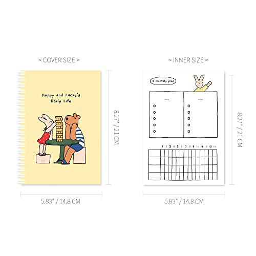 Monolike Happy and Lucky 4 Month Study Planner, Jenga - Academic Planner, Weekly & Monthly Planner, Study plan - color: Happy and Lucky - Jenga