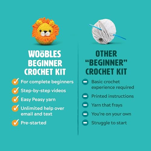 The Woobles Crochet Kit for Beginners (Fred the Dinosaur) - color: Fred The Dinosaur, size: Original
