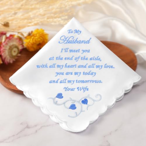 Wedding Handkerchiefs Something Blue Gifts for Bride & Groom - color: Groom Gift from Bride