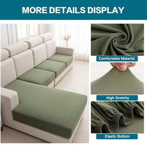 KRFOONN Waterproof Couch Cushion Covers Stretch Seat Cushion Cover, 07 - color: Color 07, size: 2 Seat Cover+ 1 Chaise Cover