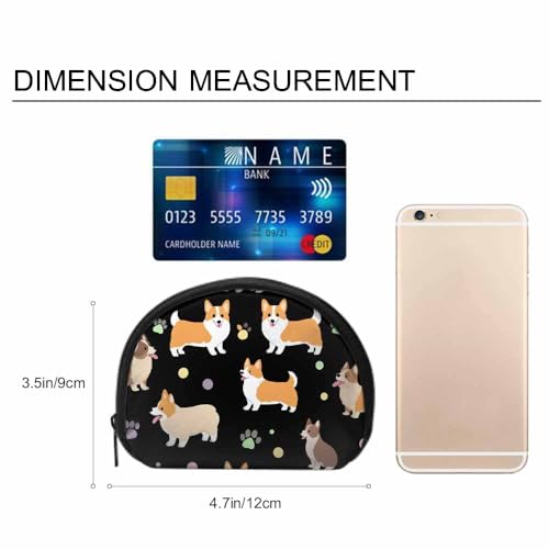 IBILIU Small Coin Purse Corgi Dog Paw Cute Cartoon Puppy Black Mini Wallet Coin Pouch Change Purse For Women Men - color: Coinp-001