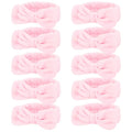 10 Pack Pink Valentine Soft Spa Headbands Bulk for Women Girls - color: Pink