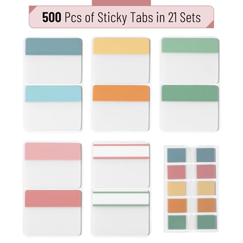 Mr. Pen- Sticky Index Tabs, 500 Pcs, 21 Sets, Boho - color: Boho