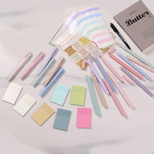 XKDOUS 44 Pcs Bible Study Supplies Journaling Kit, Bible Highlighters, Pale - color: Pale