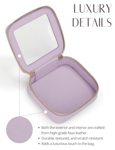 Popvibe Clear Makeup Bag with Zipper, Set of 2, Mini and Medium, Purple - color: Purple, style: Mini & Medium