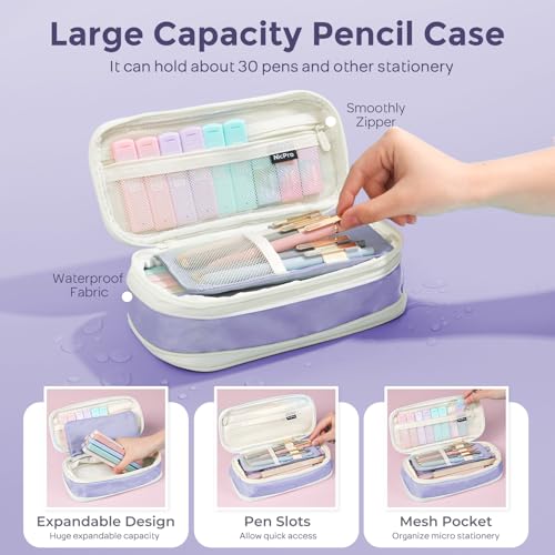 Nicpro School Supplies Stationary Set with Pencil Case, 39 PCS Purple - color: Purple, size: 1 count (Pack of 39)
