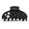 Black Hair Claw Clip with Flowers, 4 Inch Large Hair Clips for Women - color: Black