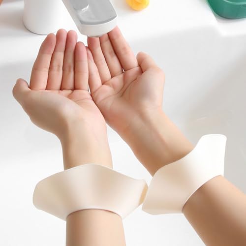1pair Silicone Wristband Waterproofed Face Wash Wristbands Skincare Wrist Guards for Make up Shower Wrist Guards - color: Yellow