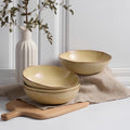 HaWare Cereal Bowls, 26oz Stoneware Serving Bowls Set of 4, for Salad Pasta - color: Reactive Sandy Khaki