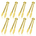 8PCS Gold Metal Tongs, 7" Stainless Steel Serving Tong, Small Kitchen Accessories for Appetizer, Ice, Sugar Cube, Salad, Toaster, Desserts (Gold, 7 INCH) - size: 7 INCH