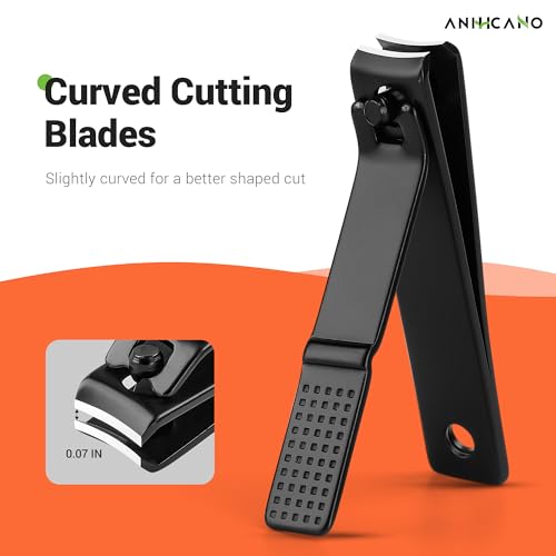 Nail Clippers with Glass Nail File, Ultra Sharp Nail Clipper Set, Professional Fingernail & Toenail Clippers Nail Cutter for Men and Women (Black) - size: 3 Piece Set