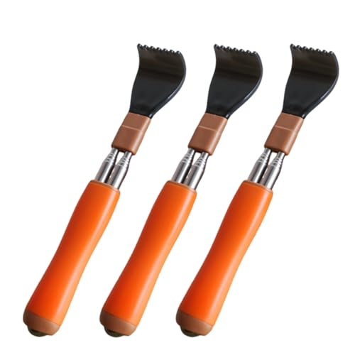 Portable Extendable Double-Pole Back Scratcher（8.3-21.3in），Hand Massager for Scratching Itches, Strong and Sturdy,Good Practical and Novel Gifts for Friends and Family. (Orange, 3 Pack) - color: Orange, size: 3 Pack