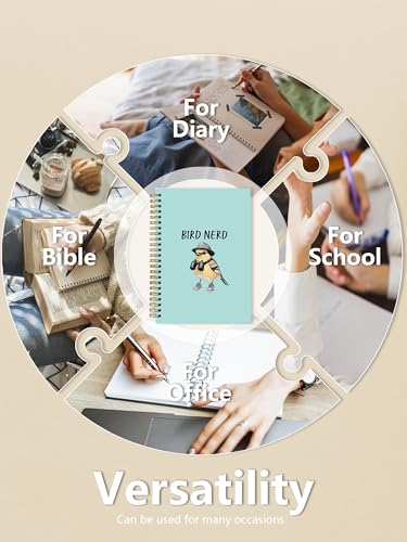 Funny Bird Birding Spiral Notebook, Birds Watching Journal, Gifts for Birds Lover Watchers Journal, Bird Nerd Enthusiast Notebook 5.5x8.3 Inch - Light Blue-382 - color: white5